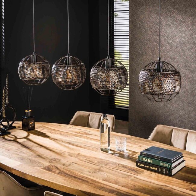 HELDR! Hanglamp Bueno 4L - Zwart/Bruin