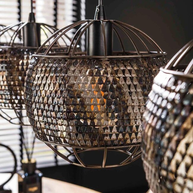 HELDR! Hanglamp Bueno 4L - Zwart/Bruin