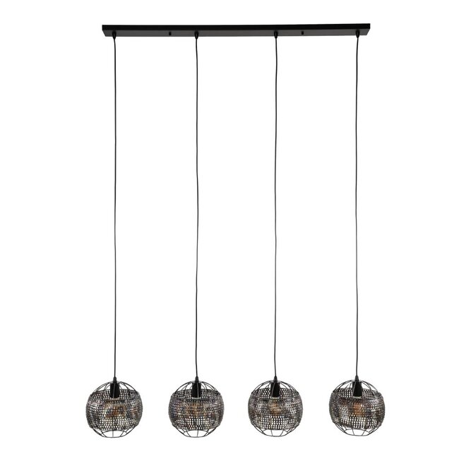 HELDR! Hanglamp Bueno 4L - Zwart/Bruin
