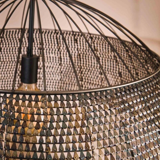 HELDR! Hanglamp Selci Ø80cm - Zwart/Bruin