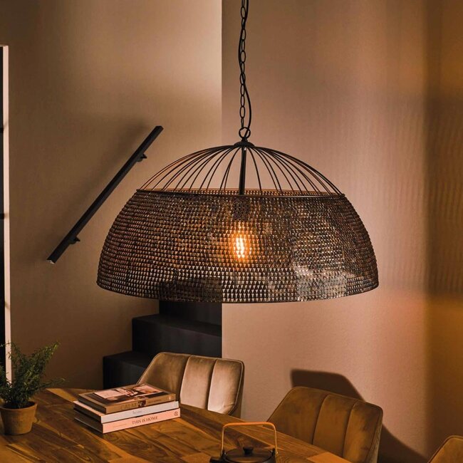 HELDR! Hanglamp Selci Ø80cm - Zwart/Bruin