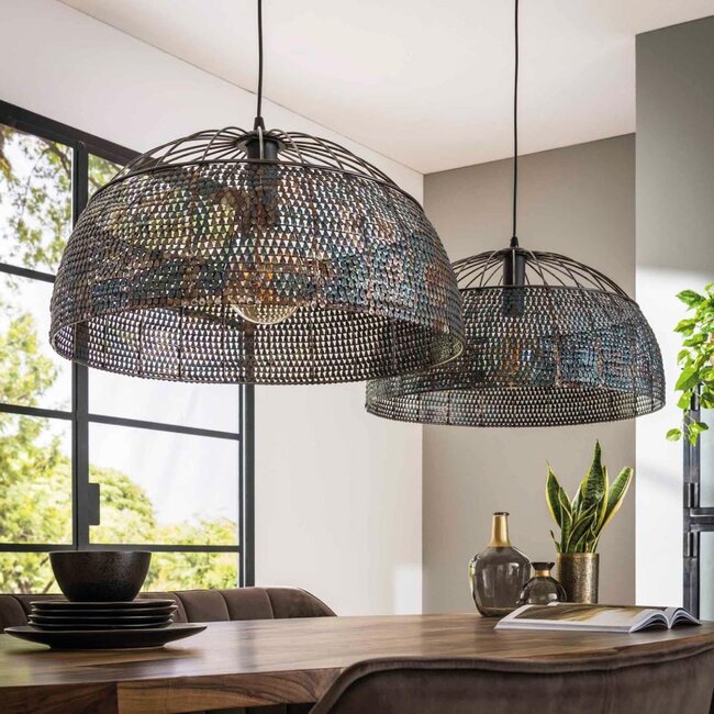 HELDR! Hanglamp Selci 2L - Zwart/Bruin