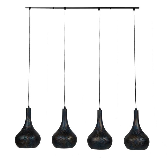 HELDR! Hanglamp Viano 4L - Zwart/Bruin