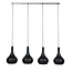 HELDR! Hanglamp Viano 4L - Zwart/Bruin