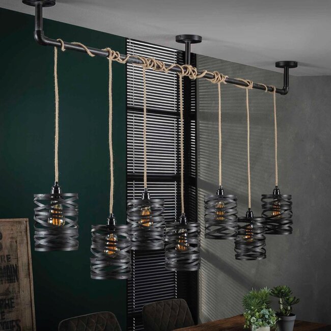 HELDR! Hanglamp Giona 7L - Zwart