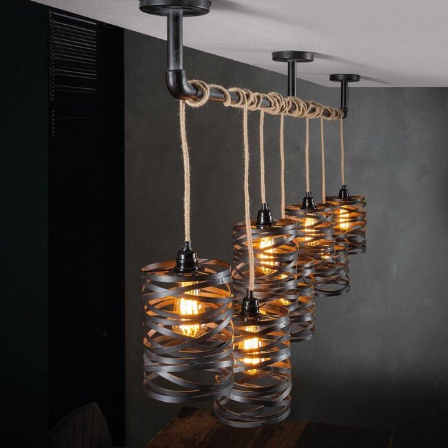 HELDR! Hanglamp Giona 7L - Zwart