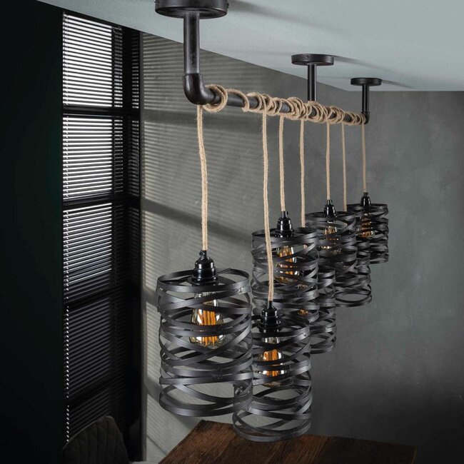 HELDR! Hanglamp Giona 7L - Zwart