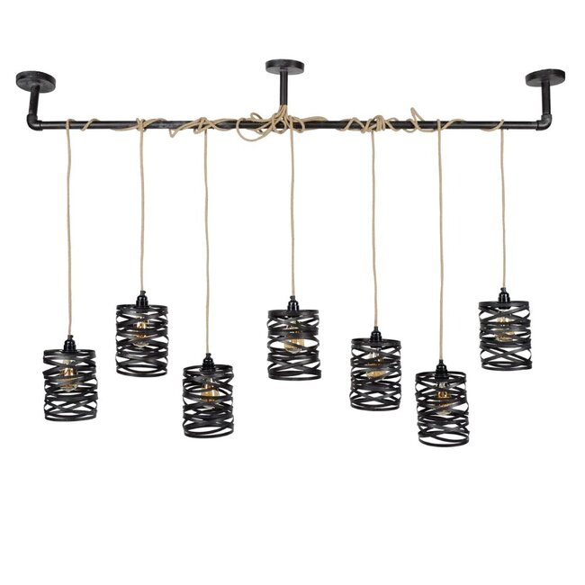 HELDR! Hanglamp Giona 7L - Zwart
