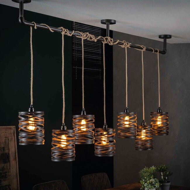 HELDR! Hanglamp Giona 7L - Zwart