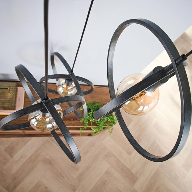 HELDR! Hanglamp Riola 3L - Charcoal