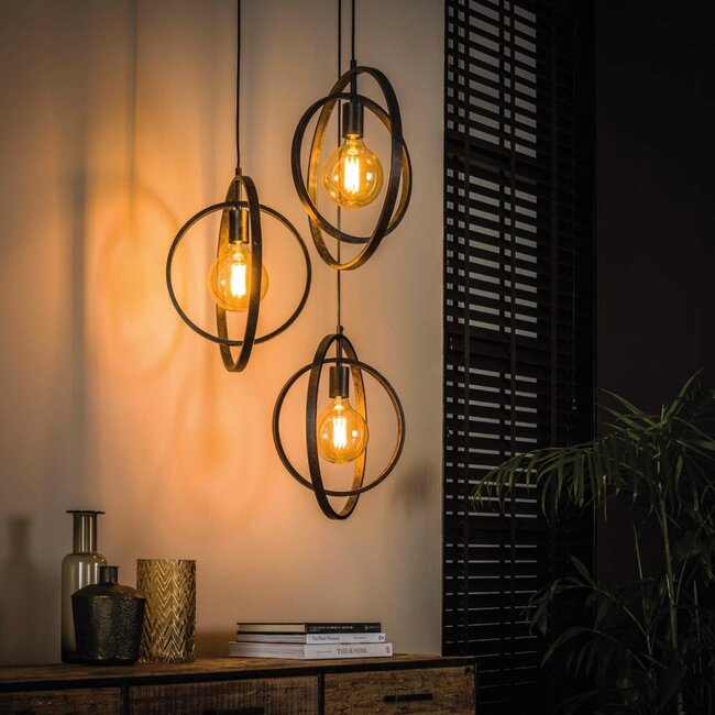 HELDR! Hanglamp Riola 3L - Charcoal