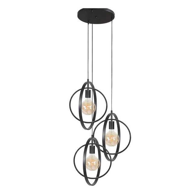 HELDR! Hanglamp Riola 3L - Charcoal