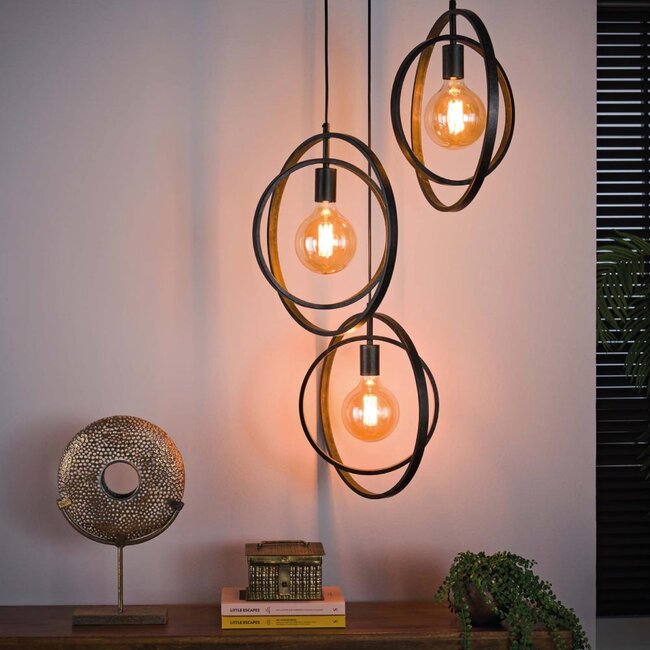 HELDR! Hanglamp Riola 3L - Charcoal