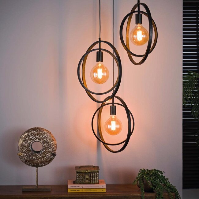 HELDR! Hanglamp Riola 3L - Zwart