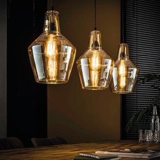 HELDR! Hanglamp Mirona 3L - Amber Glas