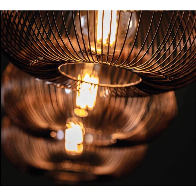 HELDR! Hanglamp Pioli 4L - Zwart/Koper