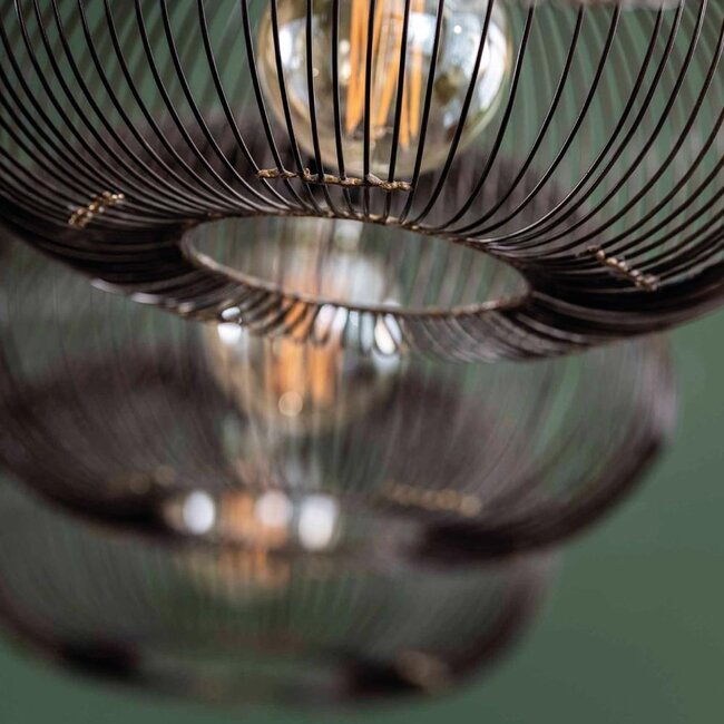 HELDR! Hanglamp Pioli 4L - Zwart/Koper