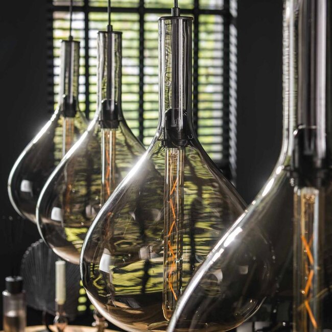 HELDR! Hanglamp Zivari 4L - Rookglas