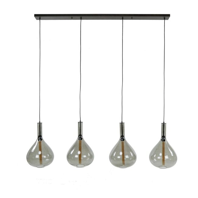 HELDR! Hanglamp Zivari 4L - Rookglas
