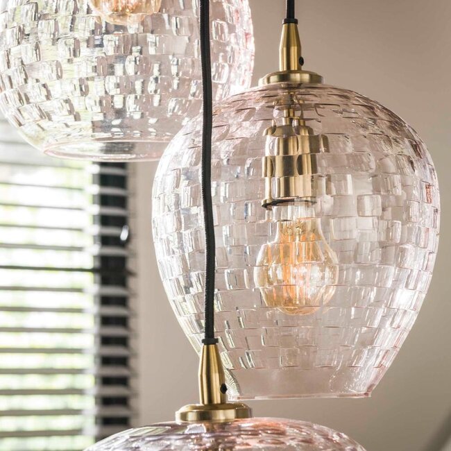 HELDR! Hanglamp Rosa 5L - Roze Glas