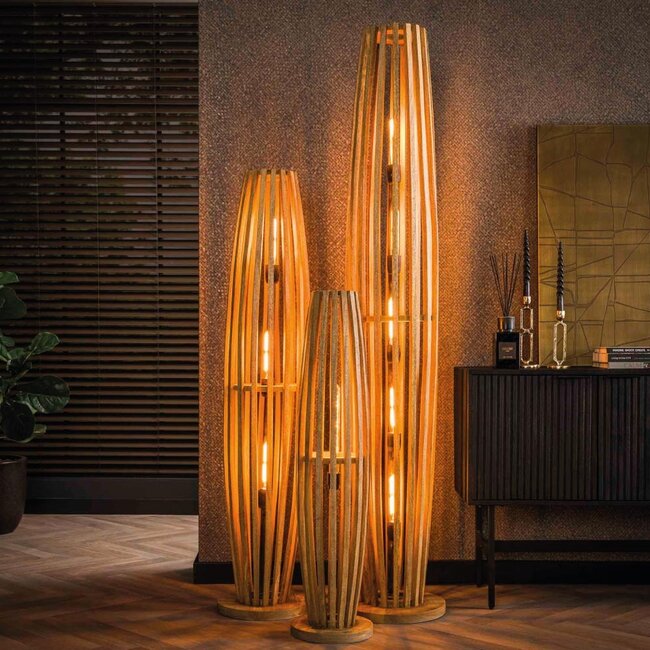 HELDR! Vloerlamp Oliva 1L - Mango Hout