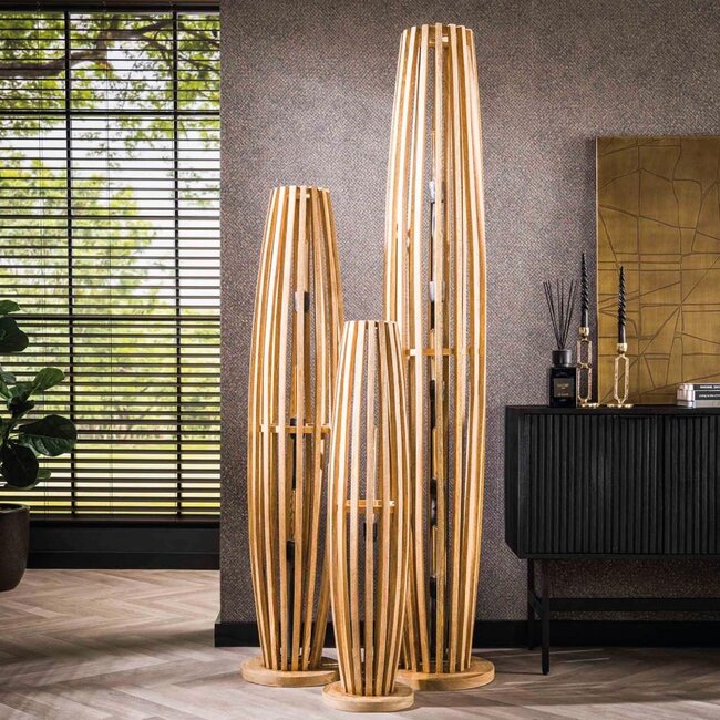 HELDR! Vloerlamp Oliva 1L - Mango Hout