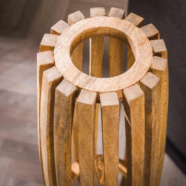 HELDR! Vloerlamp Oliva 1L - Mango Hout