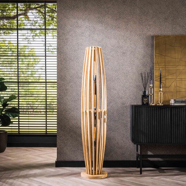 HELDR! Vloerlamp Oliva 3L - Mango Hout