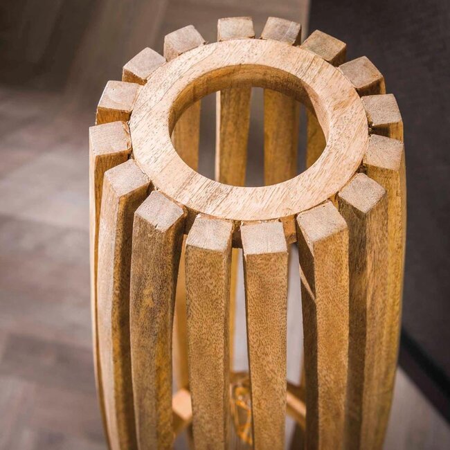 HELDR! Vloerlamp Oliva 5L - Mango Hout