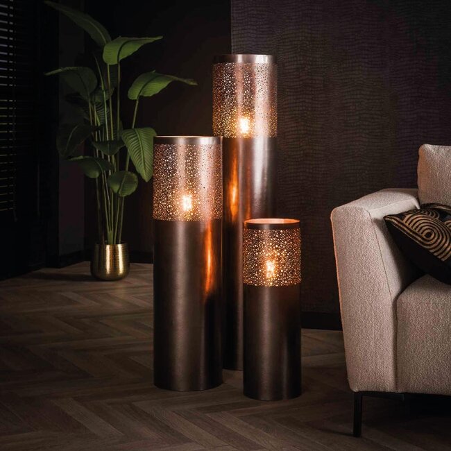 HELDR! Vloerlamp Treva 60cm - Zwart/Nikkel