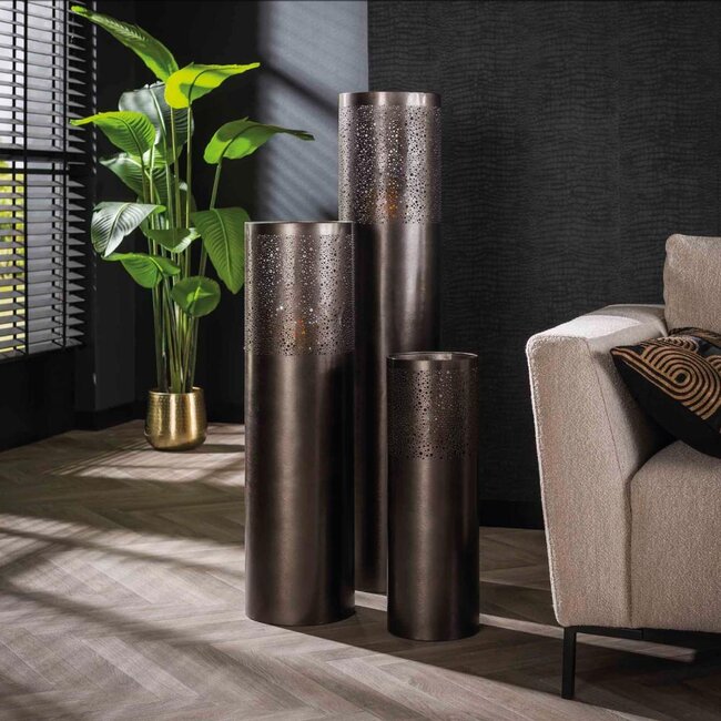 HELDR! Vloerlamp Treva 60cm - Zwart/Nikkel