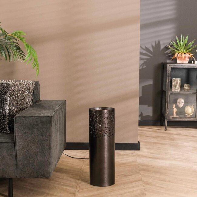 HELDR! Vloerlamp Treva 60cm - Zwart/Nikkel