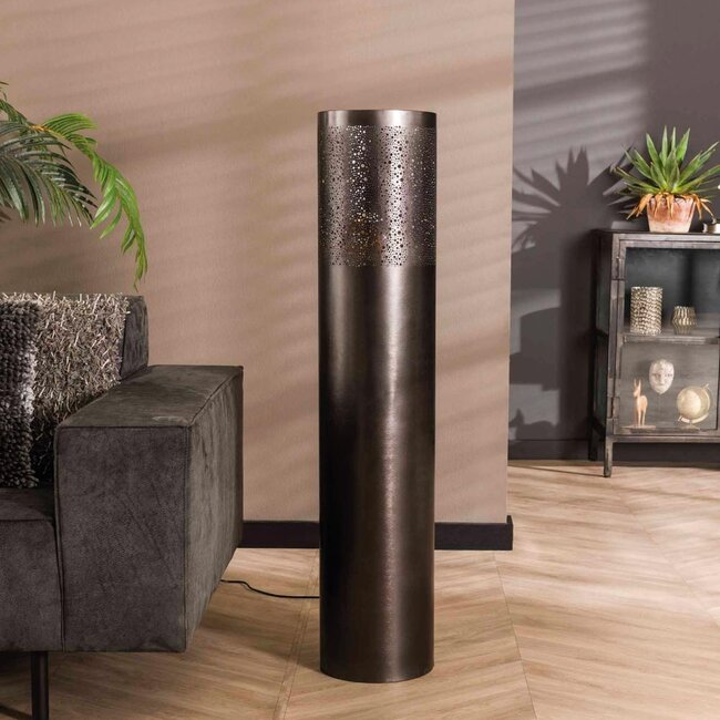 HELDR! Vloerlamp Treva 120cm - Zwart/Nikkel