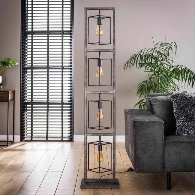 HELDR! Vloerlamp Monta 4L - Oud Zilver