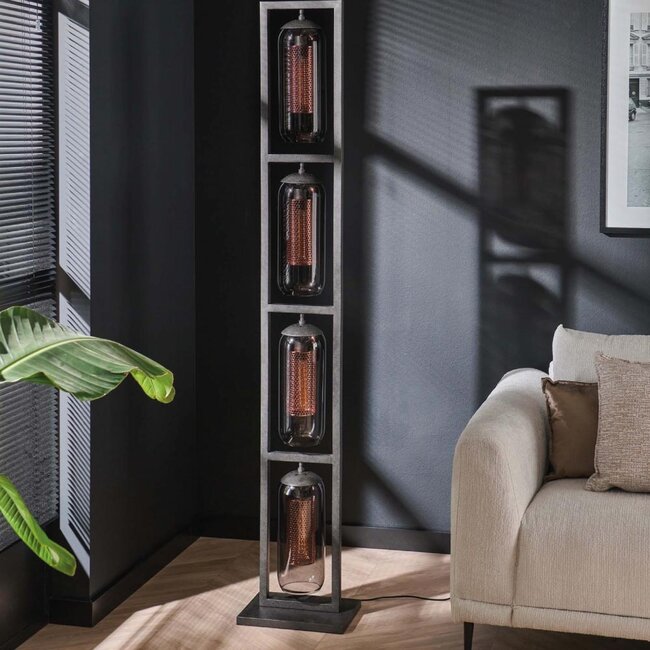 HELDR! Vloerlamp Piero 4L - Rookglas