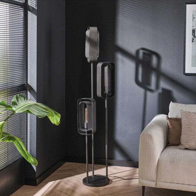 HELDR! Vloerlamp Luano 3L - Zwart