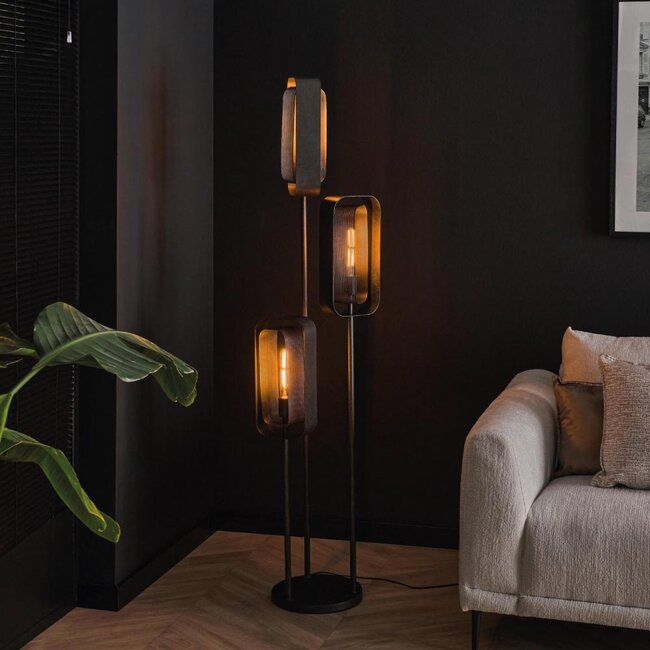 HELDR! Vloerlamp Luano 3L - Zwart