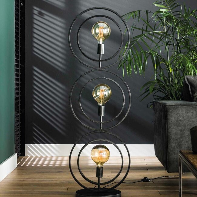 HELDR! Vloerlamp Riola 3L - Charcoal