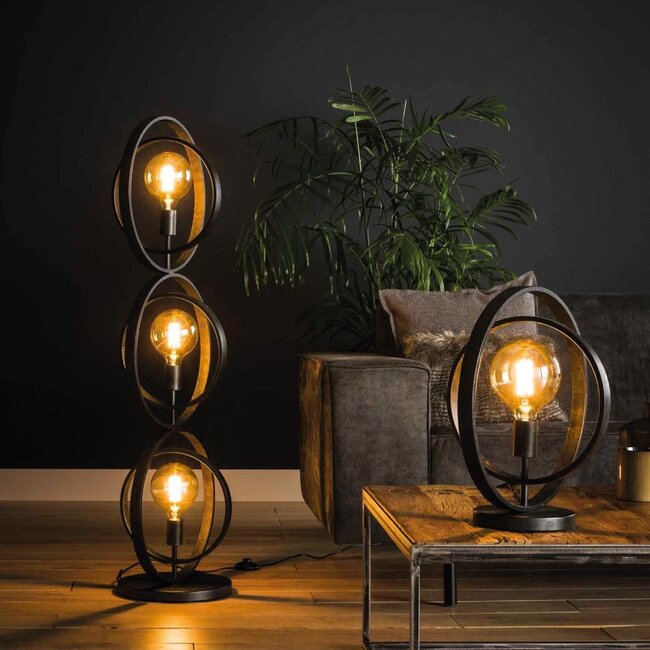 HELDR! Vloerlamp Riola 3L - Charcoal
