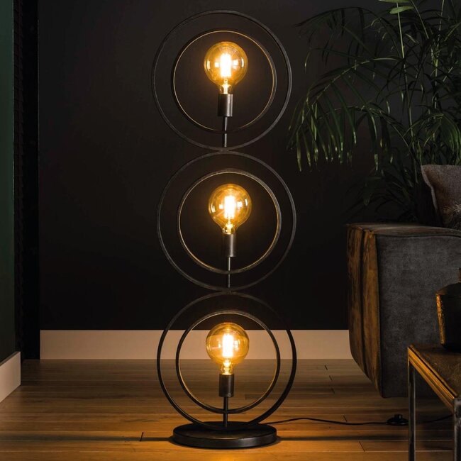 HELDR! Vloerlamp Riola 3L - Charcoal