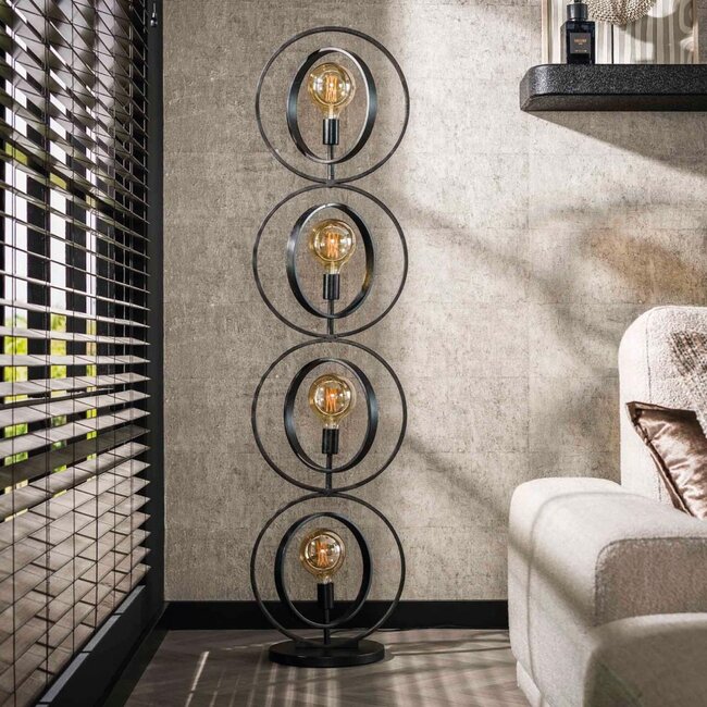 HELDR! Vloerlamp Riola 4L - Charcoal