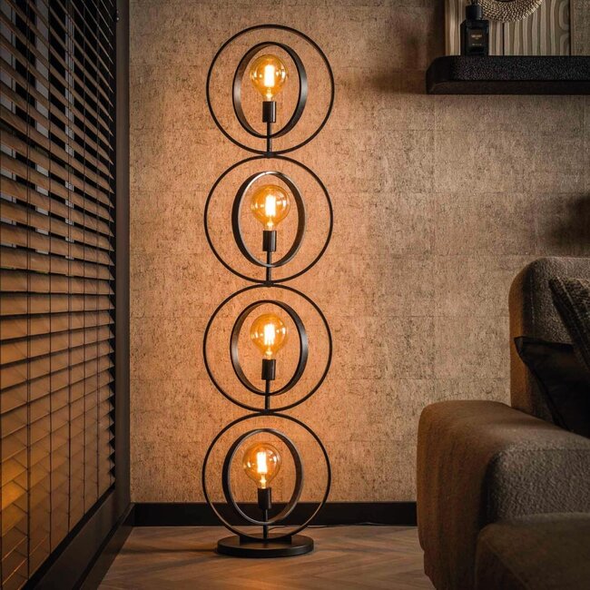 HELDR! Vloerlamp Riola 4L - Charcoal