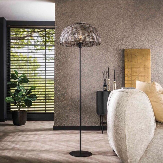 HELDR! Vloerlamp Selci - Zwart/Bruin