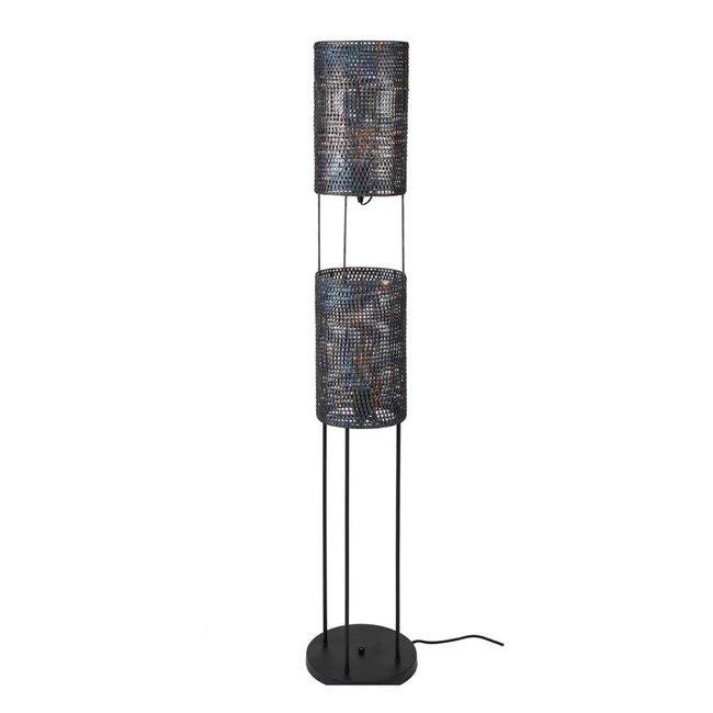 HELDR! Vloerlamp Belinni 2L - Zwart/Bruin