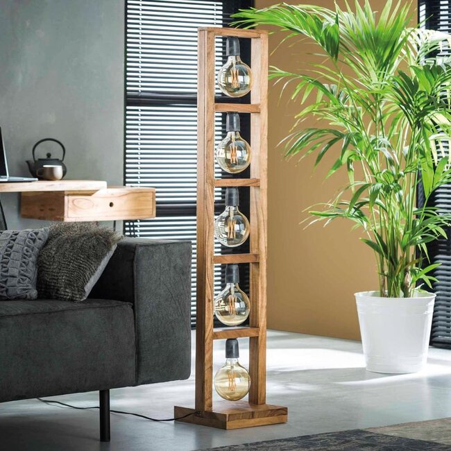 HELDR! Vloerlamp Acaro 5L - Hout