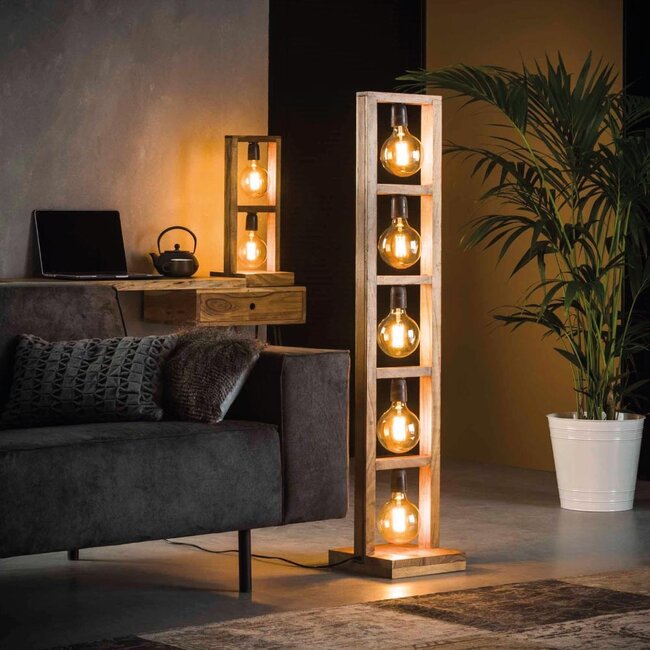 HELDR! Vloerlamp Acaro 5L - Hout