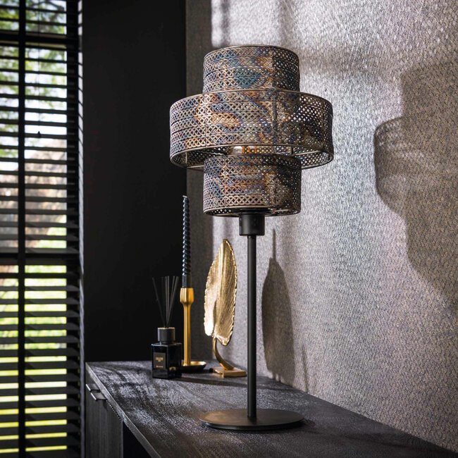 HELDR! Tafellamp Suza 1L - Zwart/Bruin