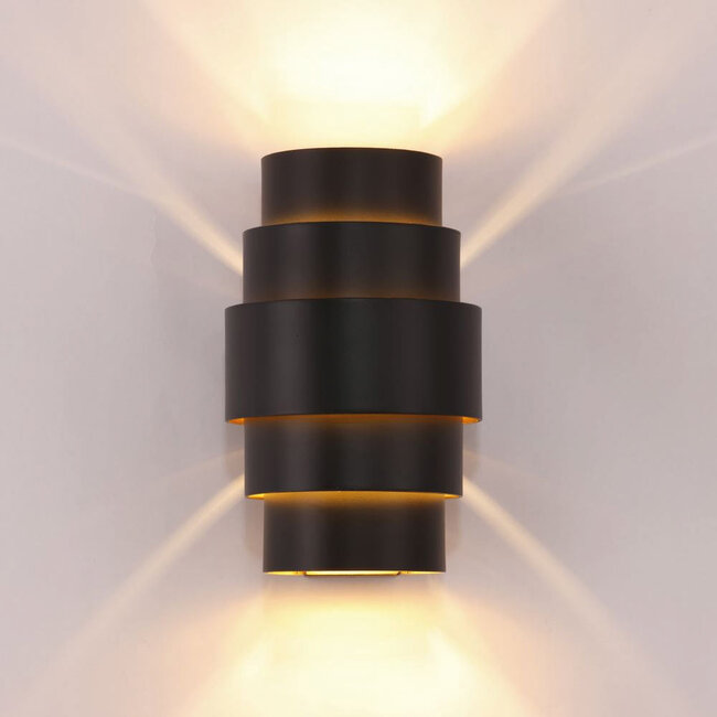 Artdelight Wandlamp Rolls - Zwart/Goud