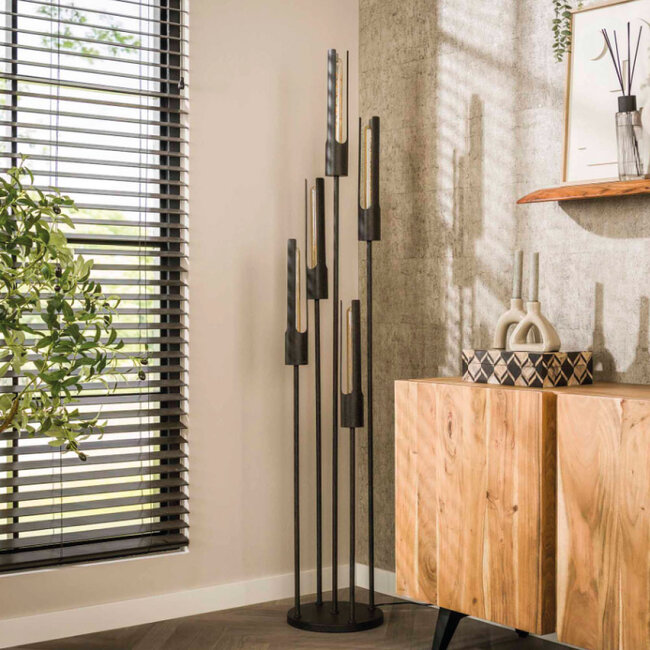 HELDR! Vloerlamp Unico 5L - Zwart