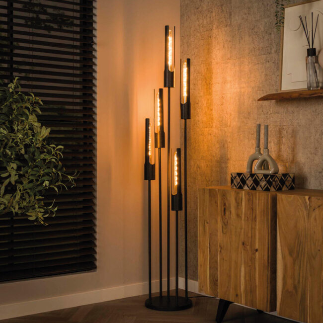 HELDR! Vloerlamp Unico 5L - Zwart